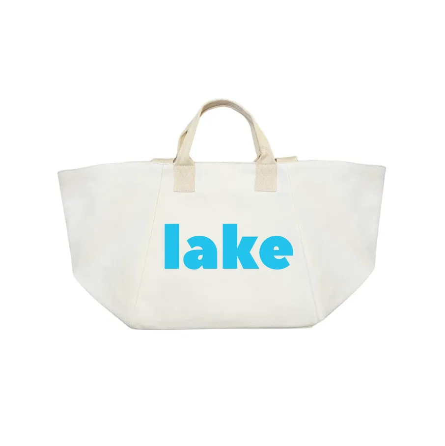 Natural Chelsea Bag with Capri Blue Matte LAKE sold by Quilted Koala