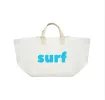 Natural Chelsea Bag with SURF in Capri Blue sold by Quilted Koala