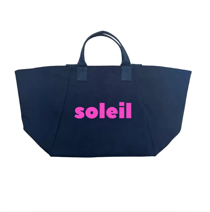Navy Chelsea Bag with SOLEIL in Hot Pink sold by Quilted Koala