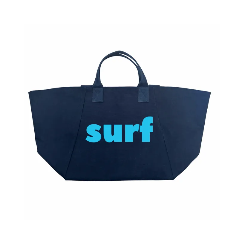 Navy Chelsea Bag with SURF in Capri Blue sold by Quilted Koala