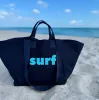 Navy Chelsea Bag with SURF in Capri Blue sold by Quilted Koala