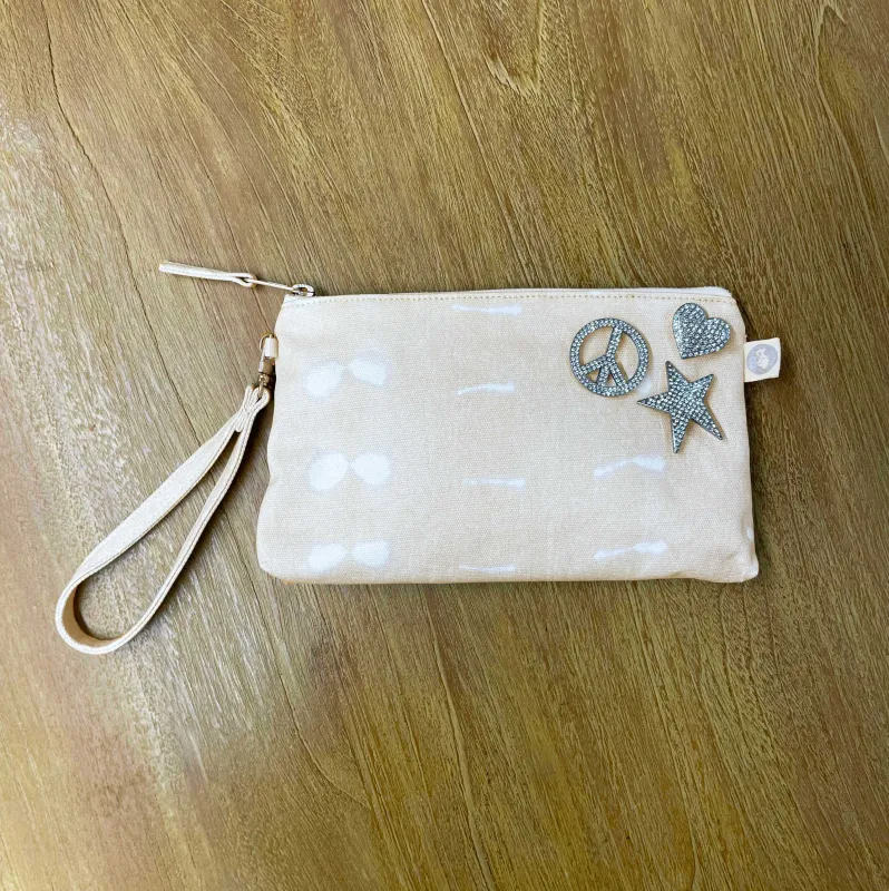 Mini Luxe Clutch Bundle: Stone Shibori with FREE Silver Koala Jewelry sold by Quilted Koala