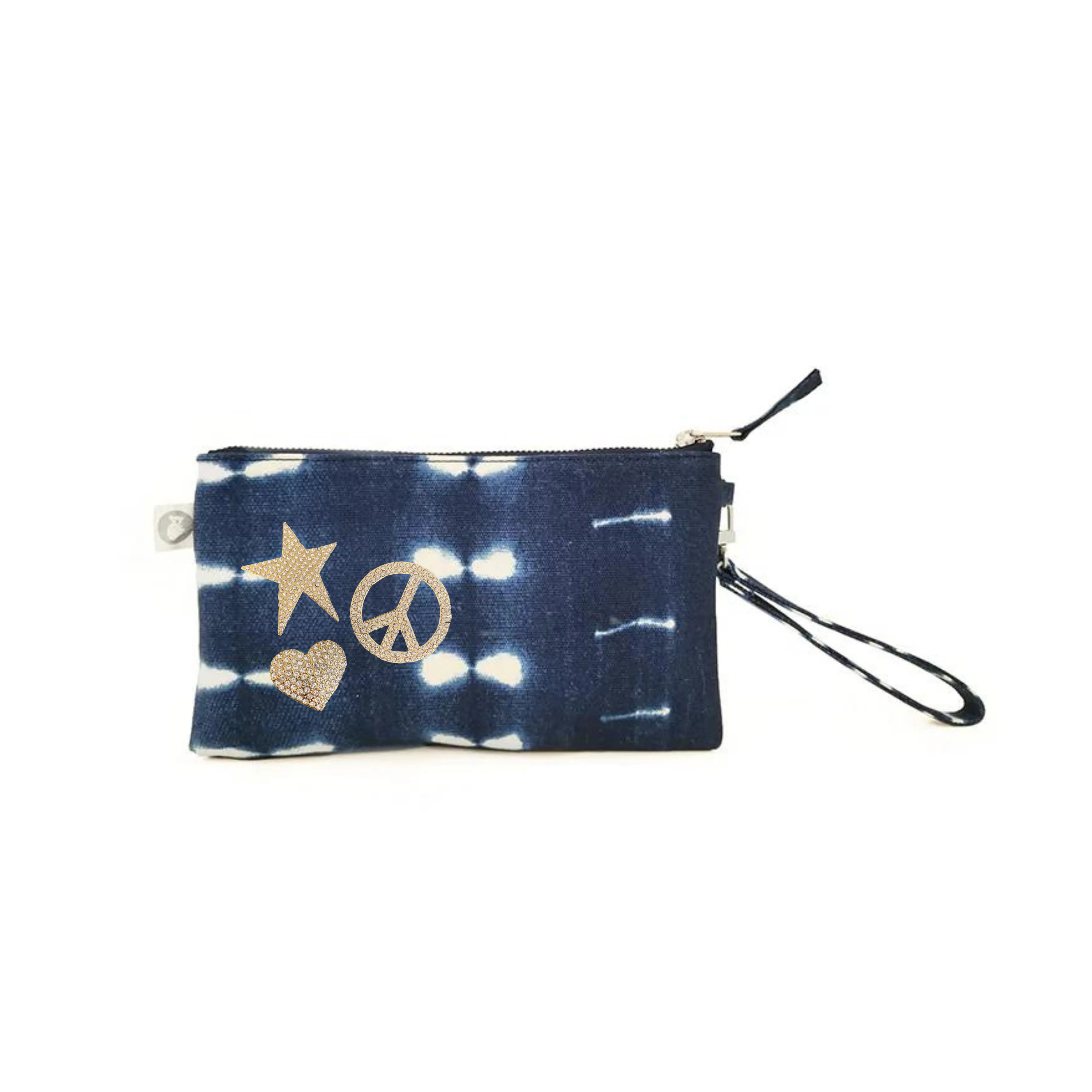 Mini Luxe Clutch Bundle: Blue Shibori with FREE Gold Koala Jewelry sold by Quilted Koala product image thumbnail 3