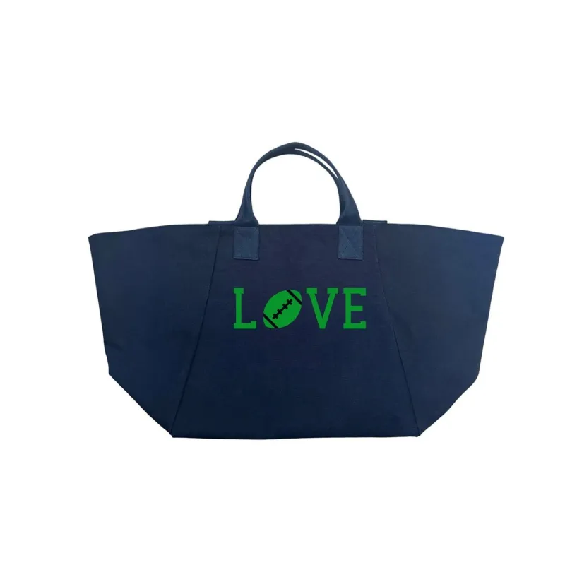 FOOTBALL LOVE BAG - Navy with Green NEW! sold by Quilted Koala