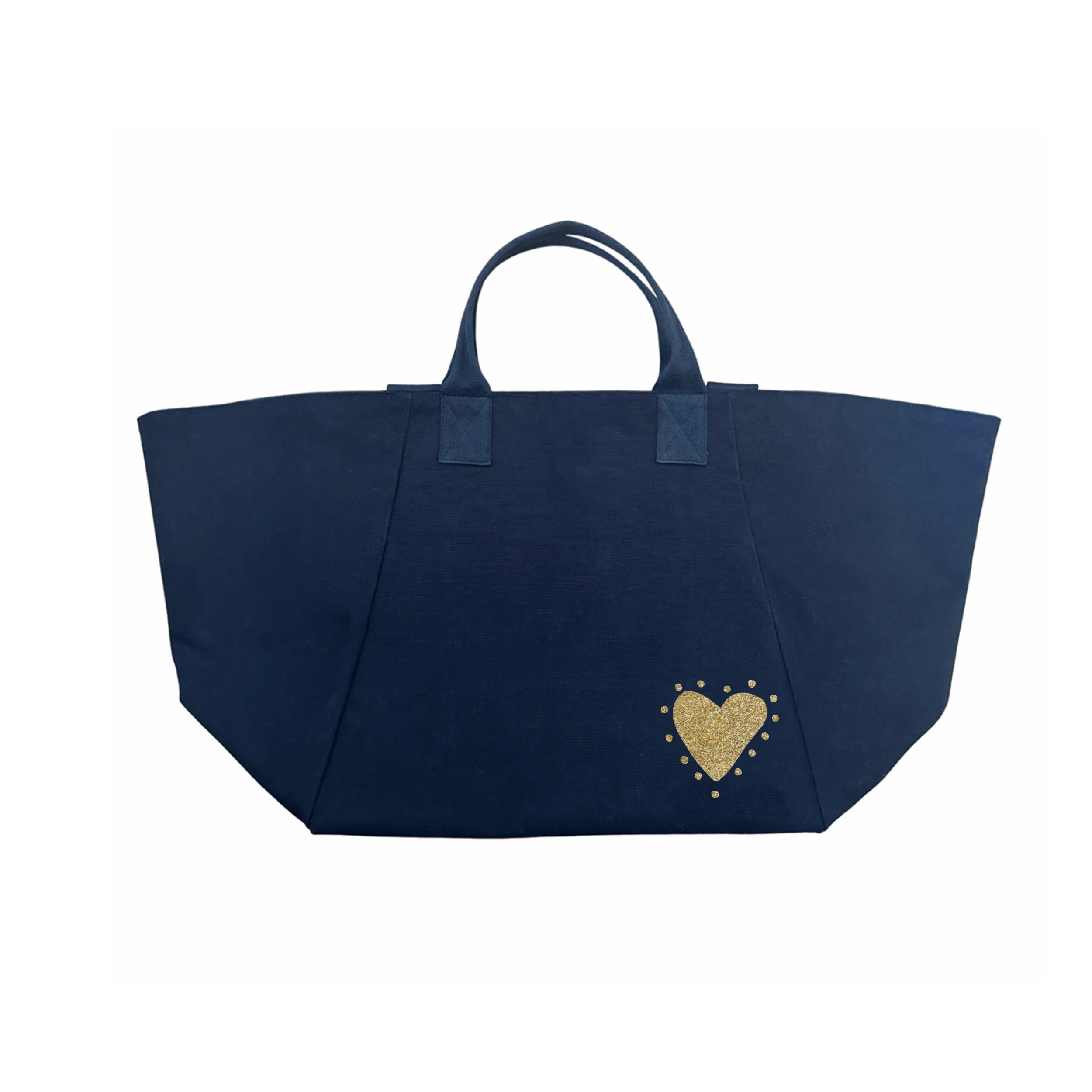 Navy Chelsea Bag with Petite Glow Heart in Gold - NEW sold by Quilted Koala