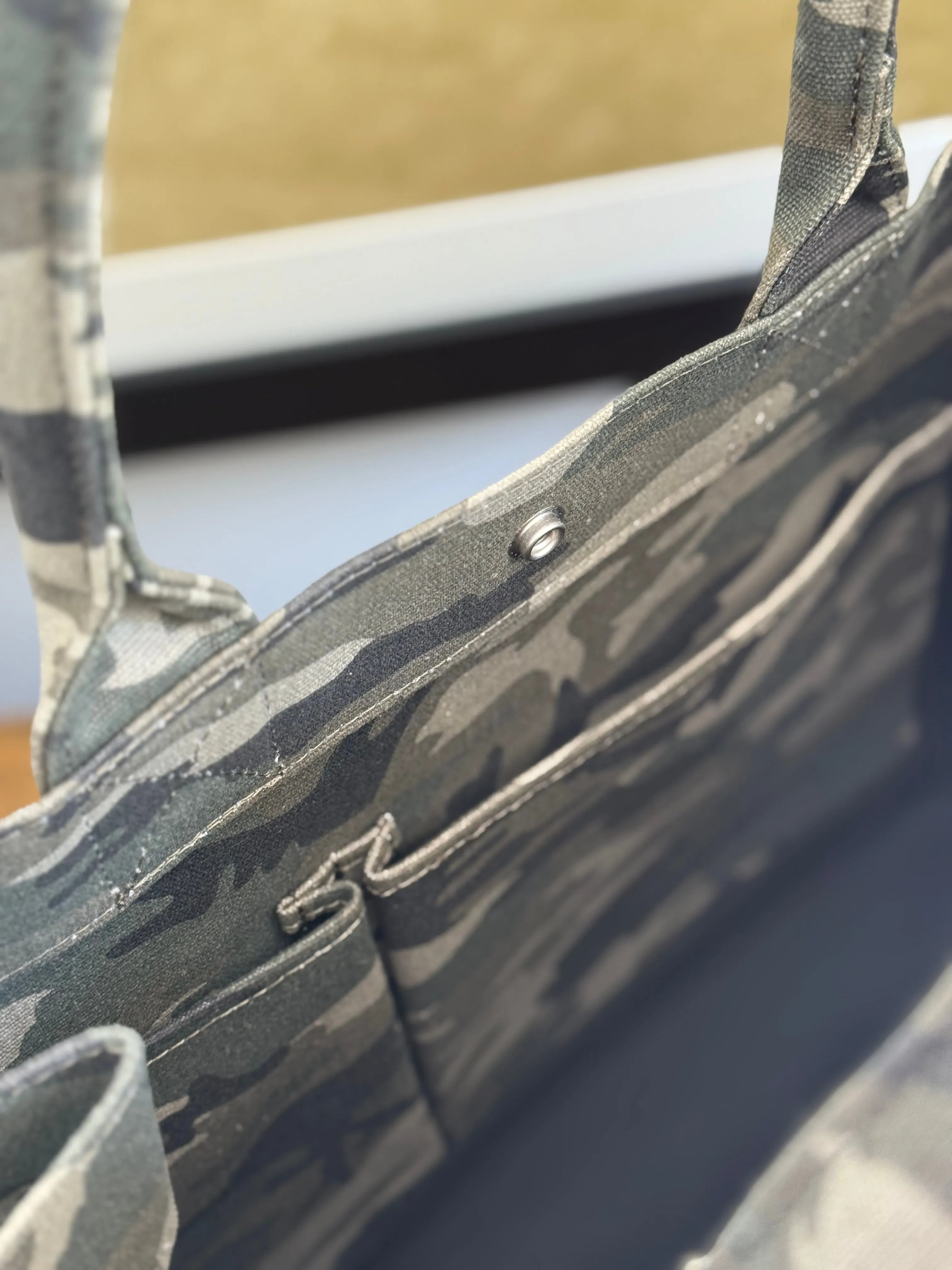 East West Bag: Green Camo Neon Orange Heart sold by Quilted Koala product image thumbnail 2