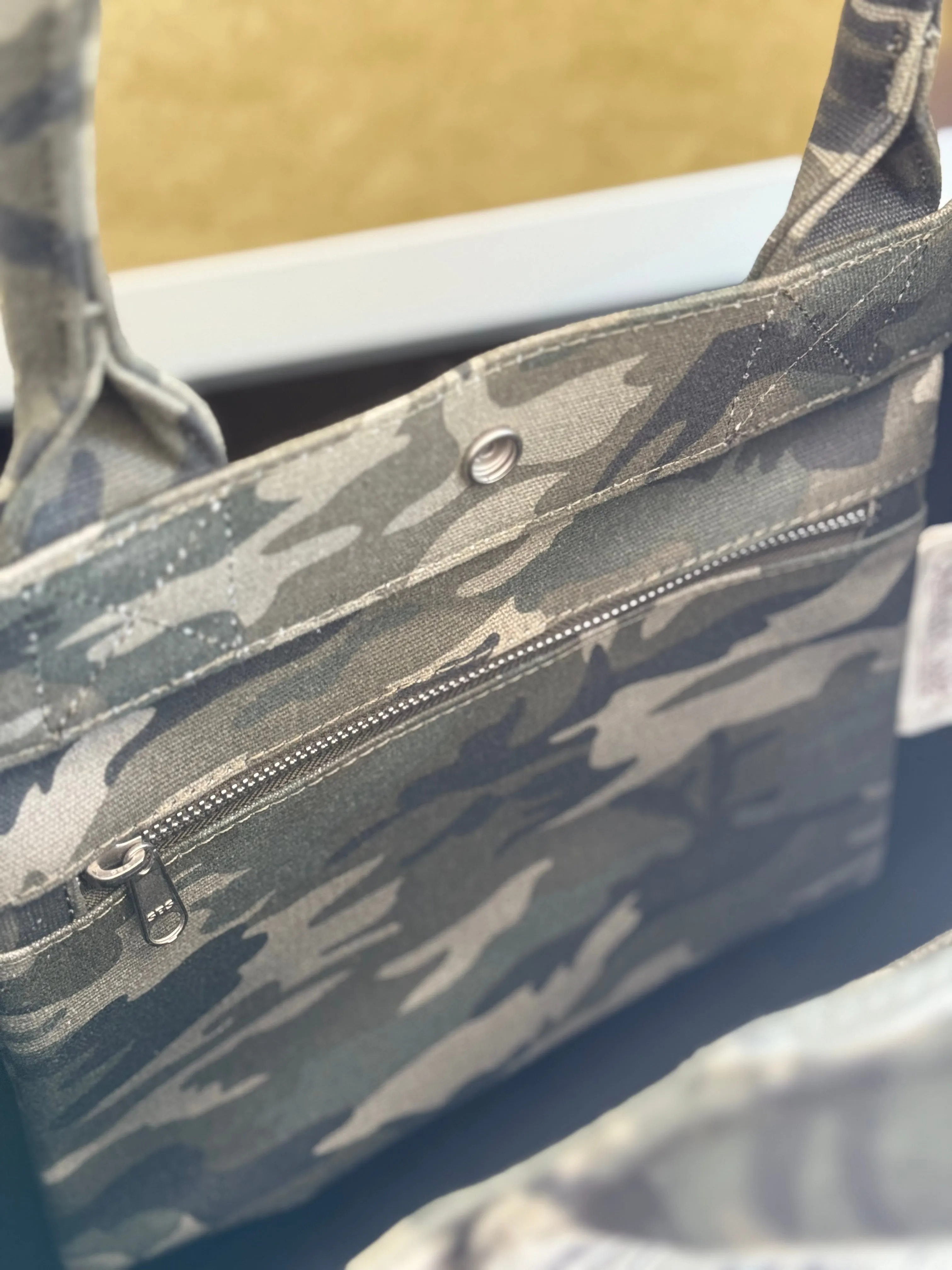 East West Bag: Green Camo Neon Orange Heart sold by Quilted Koala product image thumbnail 3