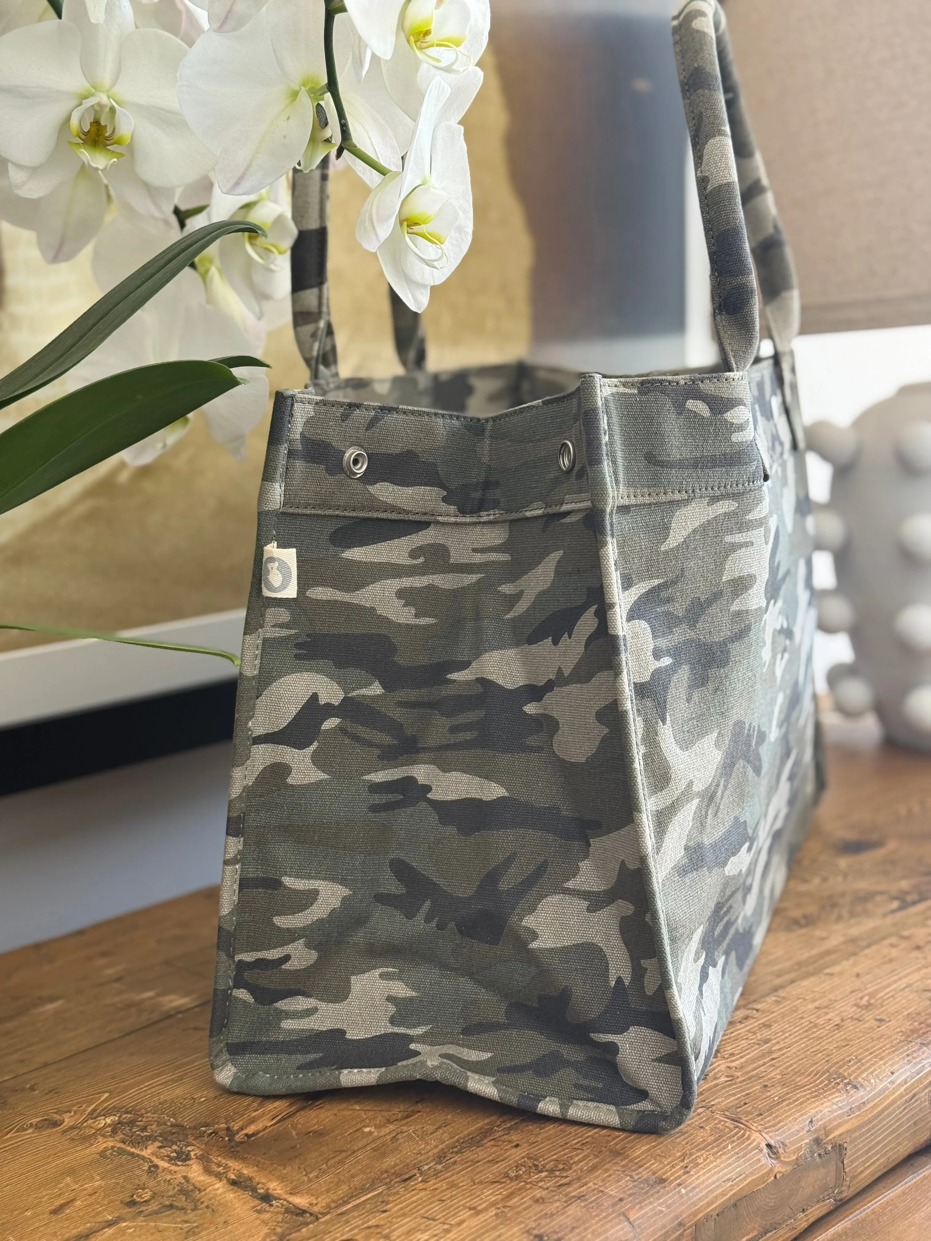 East West Bag: Green Camo Neon Orange Heart sold by Quilted Koala product image thumbnail 4