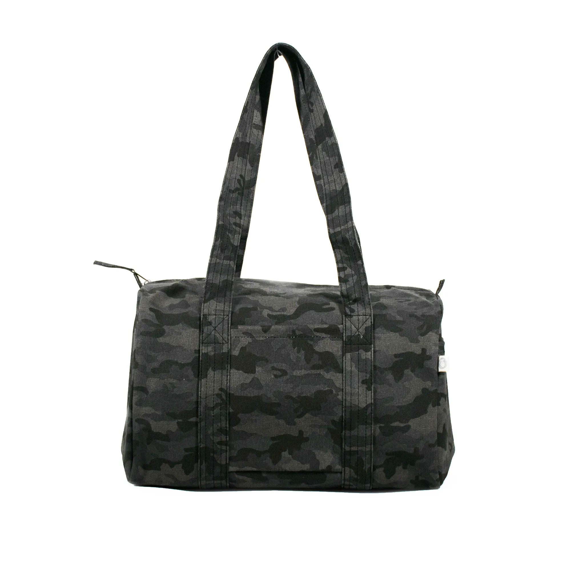 Small Duffel in Black Camo sold by Quilted Koala