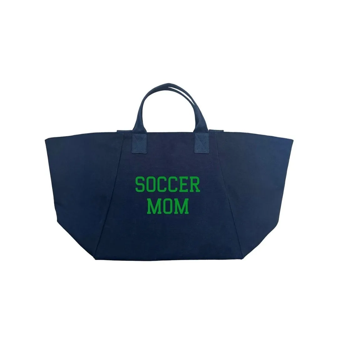 SOCCER MOM BAG - Navy with Green sold by Quilted Koala