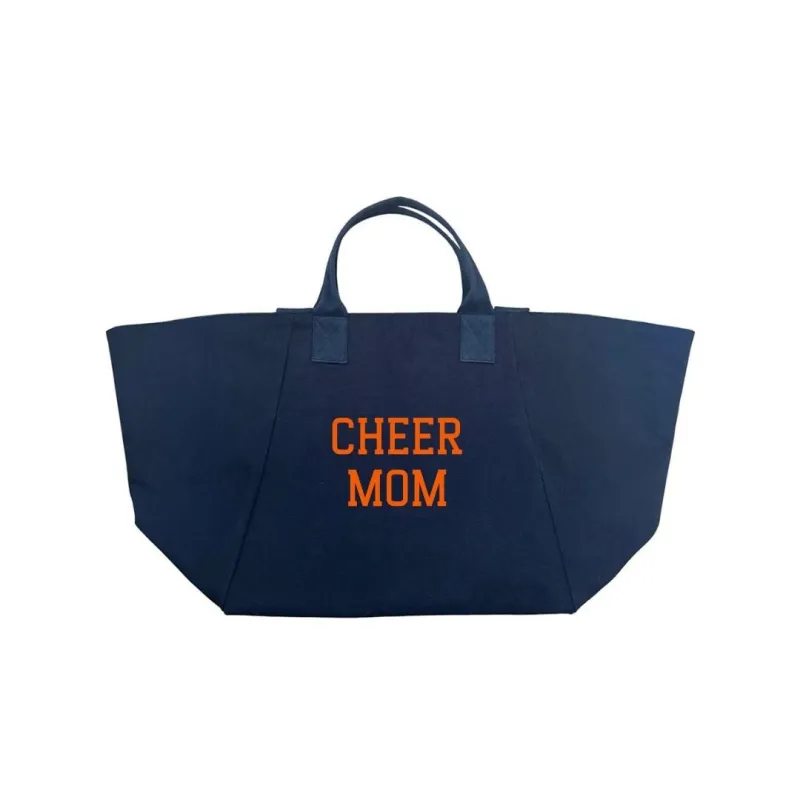 CHEER MOM BAG - Navy with Orange sold by Quilted Koala