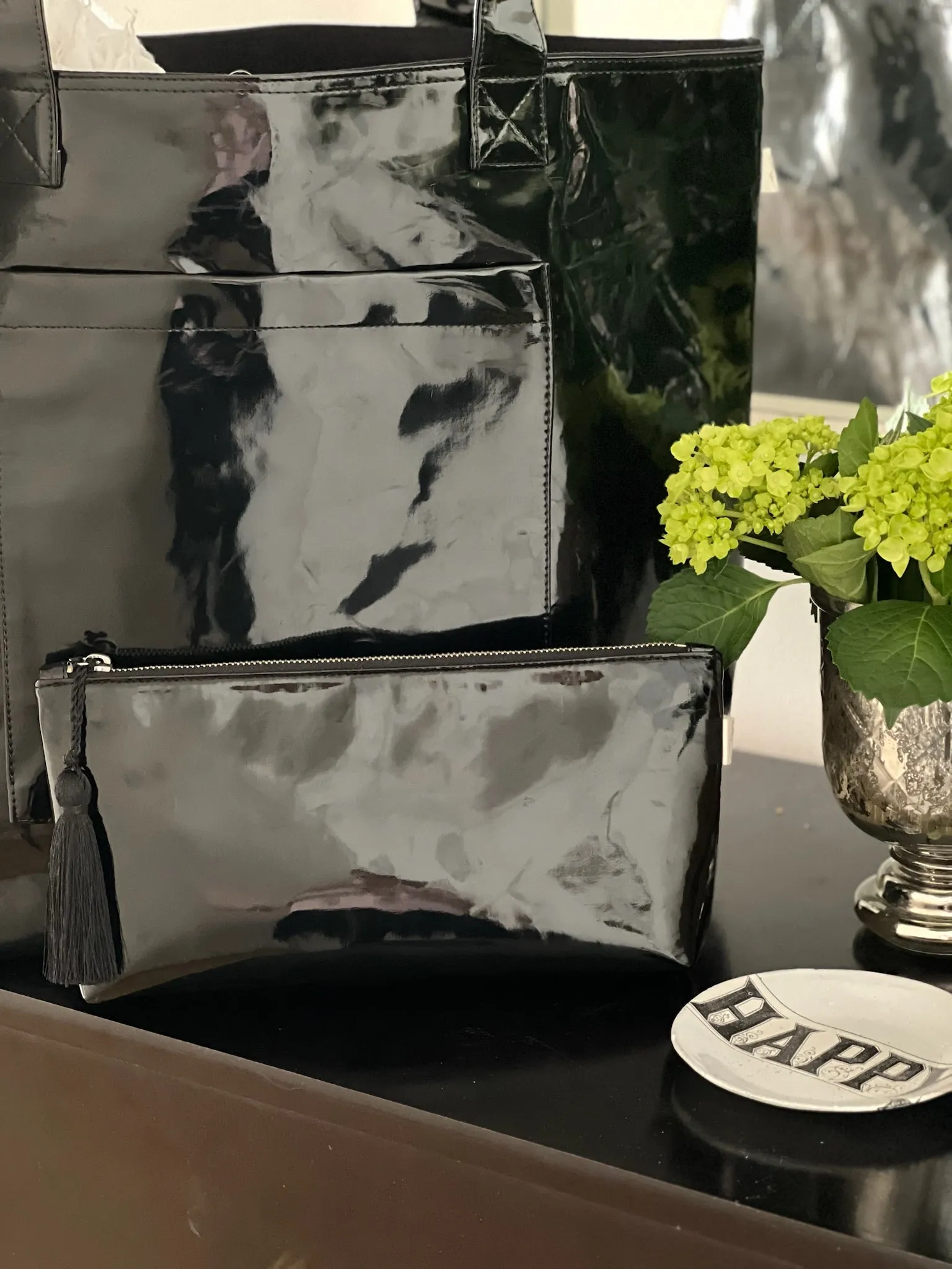 Black Metallic Hold Me Clutch sold by Quilted Koala product image thumbnail 3