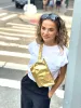 Gold Metallic Adjustable Belt Bag sold by Quilted Koala