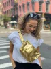 Gold Metallic Adjustable Belt Bag sold by Quilted Koala