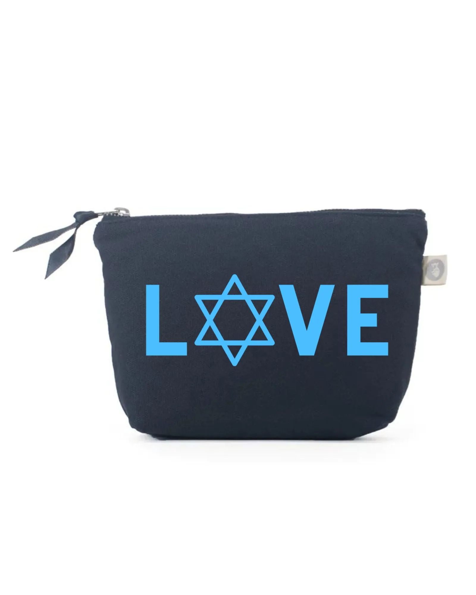 LOVE STAR OF DAVID Makeup Bag- Navy with Blue sold by Quilted Koala
