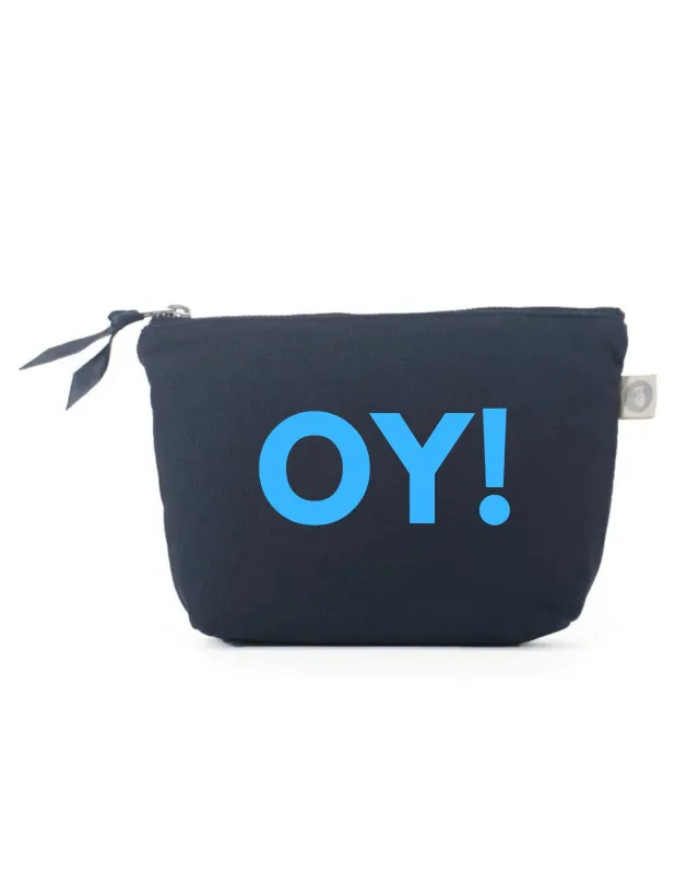 OY! Makeup Bag- Navy with Blue sold by Quilted Koala