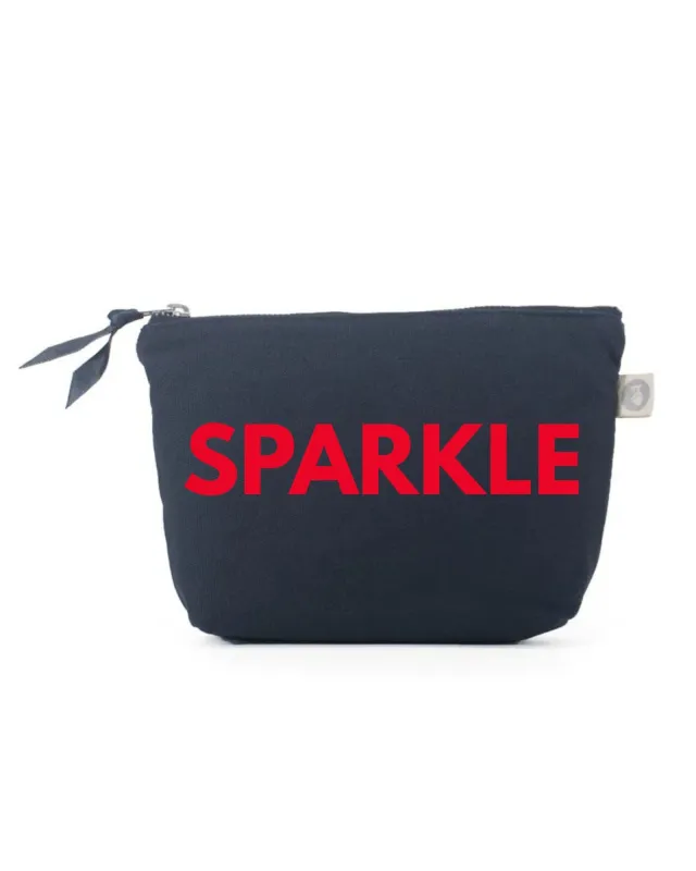 SPARKLE Makeup Bag- Navy with Red sold by Quilted Koala