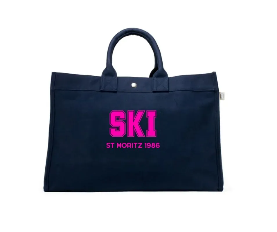 SKI - St Moritz 1986 East West Bag: Navy - NEW sold by Quilted Koala