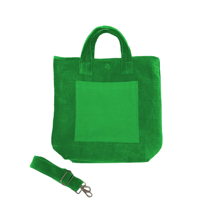 Quilted Velvet Soho Crossbody Bag - Electric Green sold by Quilted Koala