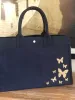 East West Bag: Navy with Gold Glitter Scatter Butterflies sold by Quilted Koala
