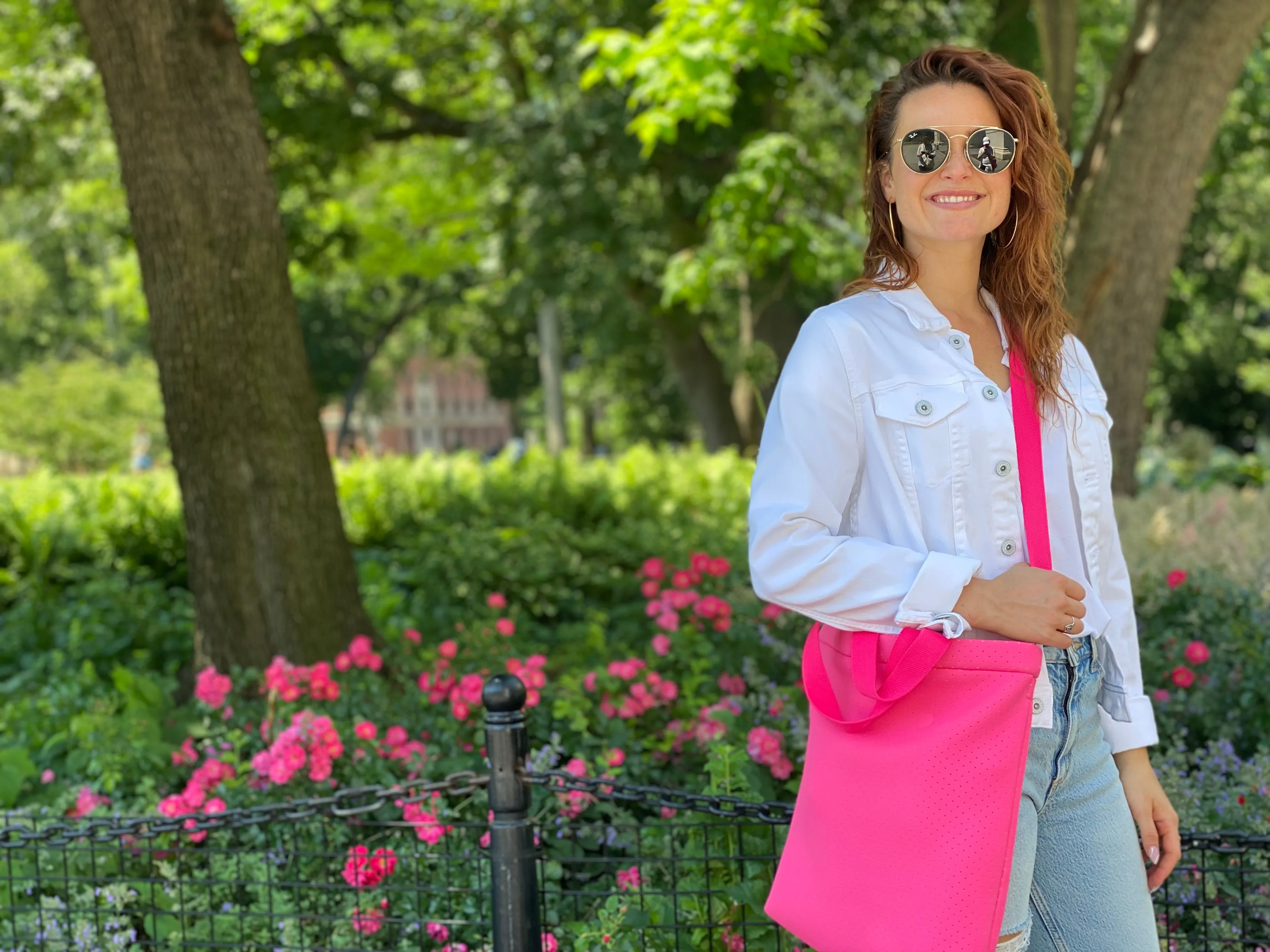 Town Crossbody Bag: Pink Neoprene sold by Quilted Koala product image thumbnail 3