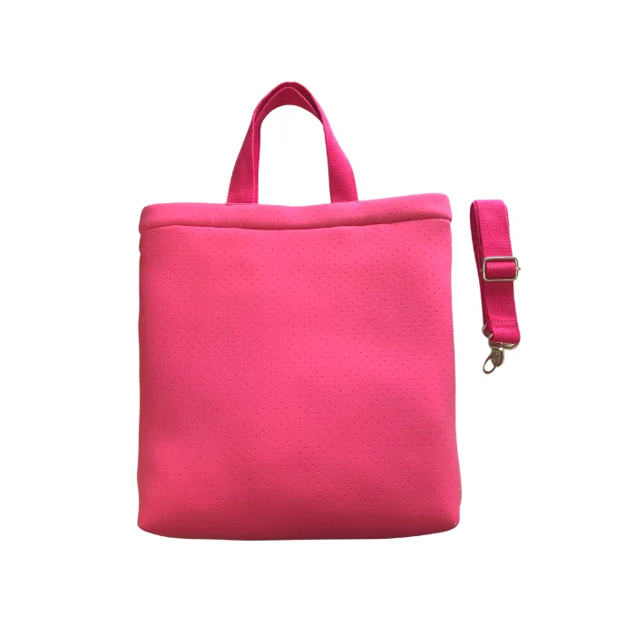 Town Crossbody Bag: Pink Neoprene sold by Quilted Koala