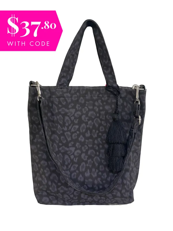 SPECIAL! Black Leopard Crossbody Town Bag + Black Tassel (ONLY $37.80 with code: EXTRA) sold by Quilted Koala
