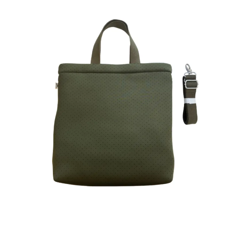 Koala Go! Town Crossbody Bag: Olive Neoprene sold by Quilted Koala