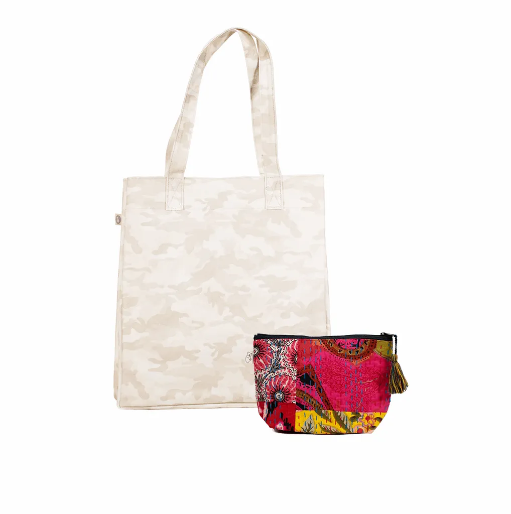 Blush Camo Upright Bag + Free Makeup Bag sold by Quilted Koala