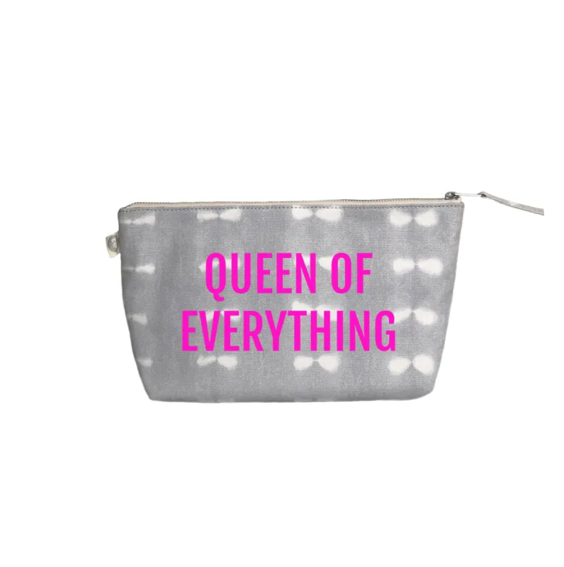 Grey Shibori Clutch Neon Pink Matte "Queen of Everything" sold by Quilted Koala