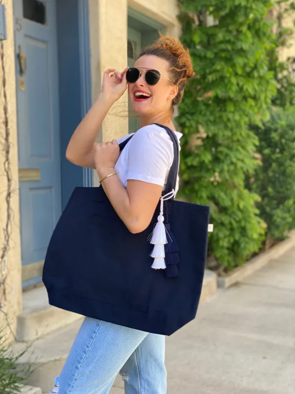 Navy Everything Bag sold by Quilted Koala