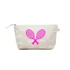Clutch Bag Stone Shibori with Neon Pink Matte Tennis Racquets sold by Quilted Koala