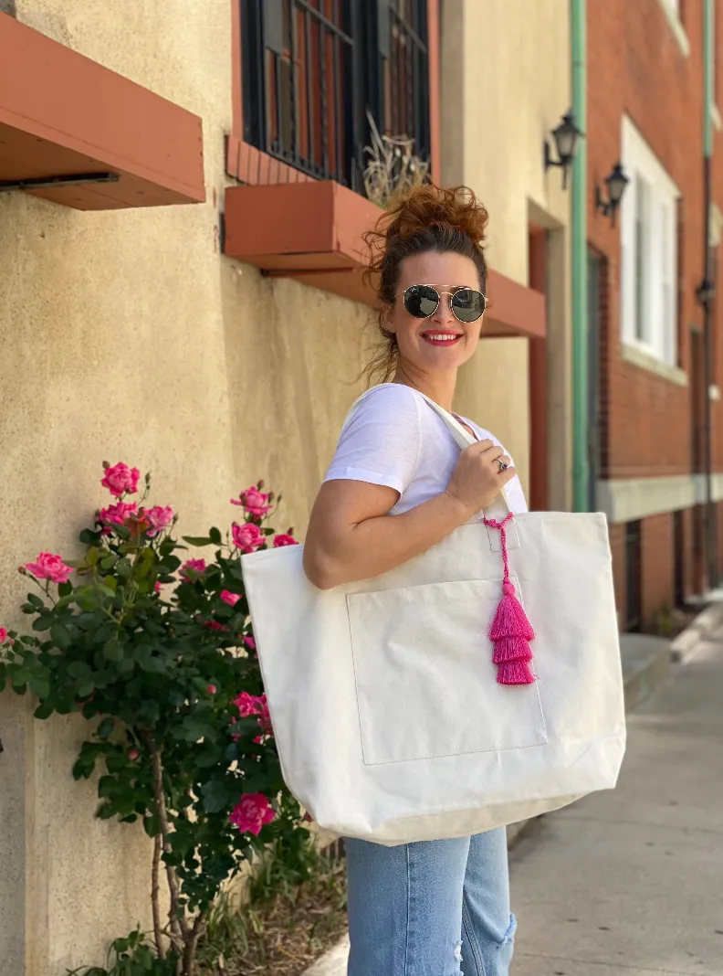 Natural Everything Bag sold by Quilted Koala