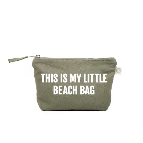 Makeup Bag Olive with White Matte This is my Little Beach Bag sold by Quilted Koala