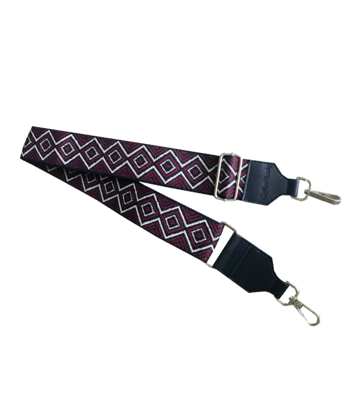 Koala Straps: Navy & Wine Geo Strap sold by Quilted Koala