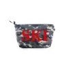 Clutch Bag Grey Camouflage with Red Matte SKI sold by Quilted Koala