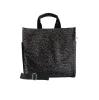 Monogram Stripe: Luxe North South Bag- Black Leopard sold by Quilted Koala