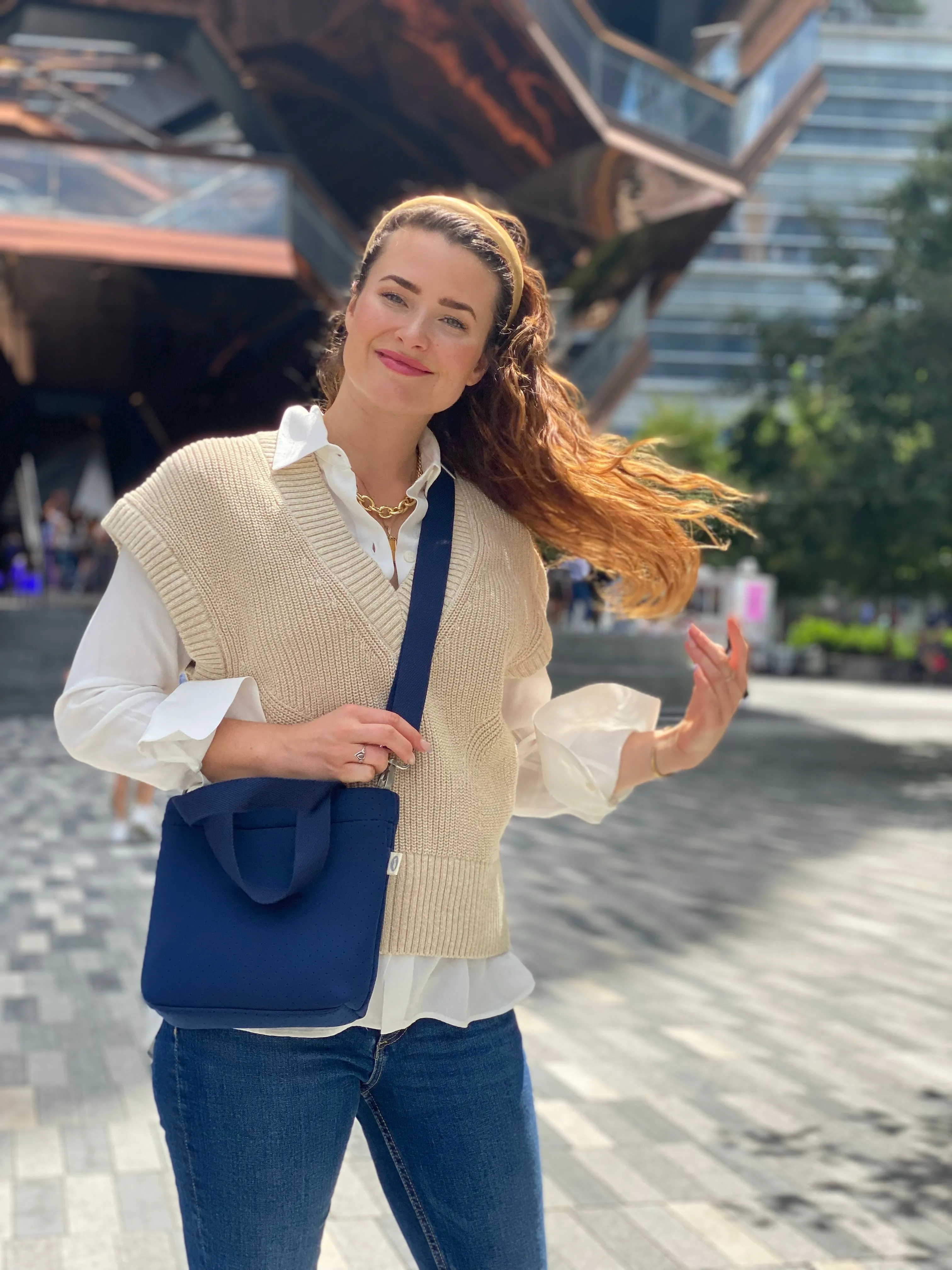 Koala Go! Midi Town Crossbody Bag: Navy Neoprene sold by Quilted Koala product image thumbnail 2