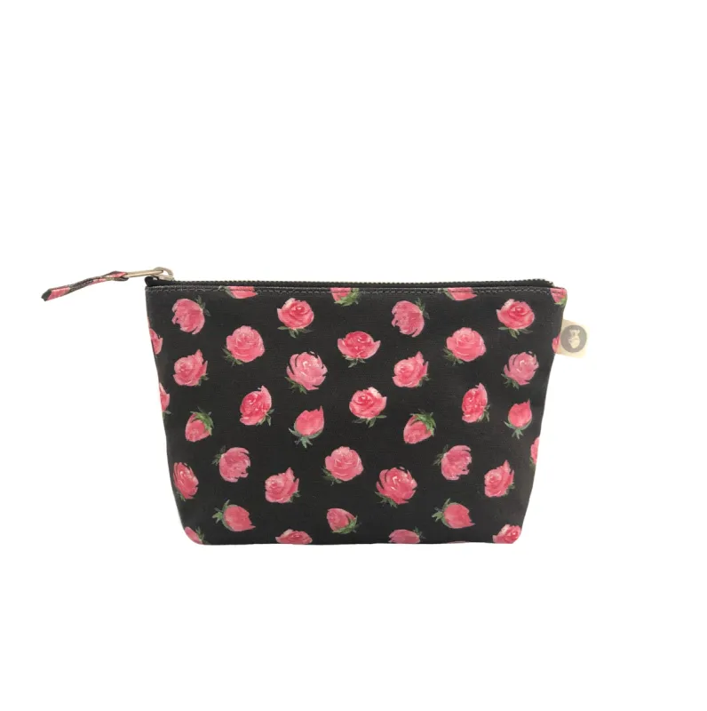 Makeup Bag- Black Floral sold by Quilted Koala
