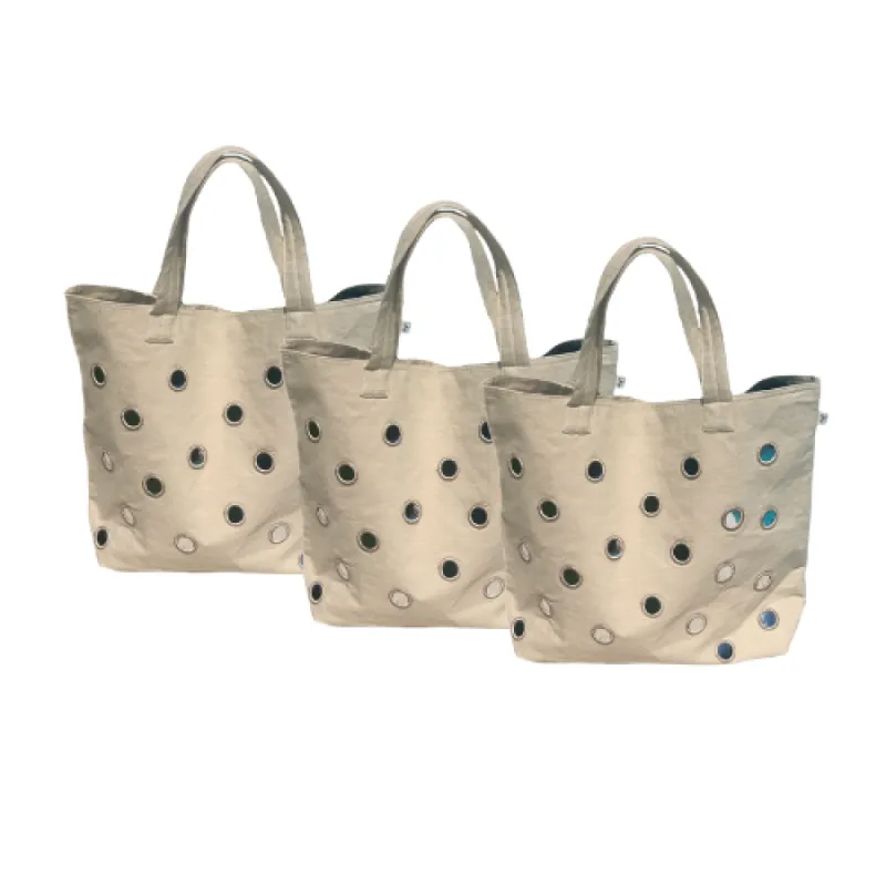 Bachelorette Bundle! 3 Boho Large Mirror Totes: Stone ONLY $115 sold by Quilted Koala