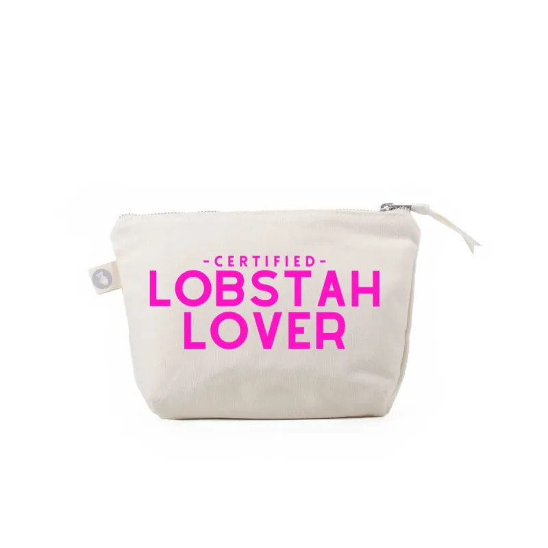 Makeup Bag Natural with Certified LOBSTAH LOVER sold by Quilted Koala