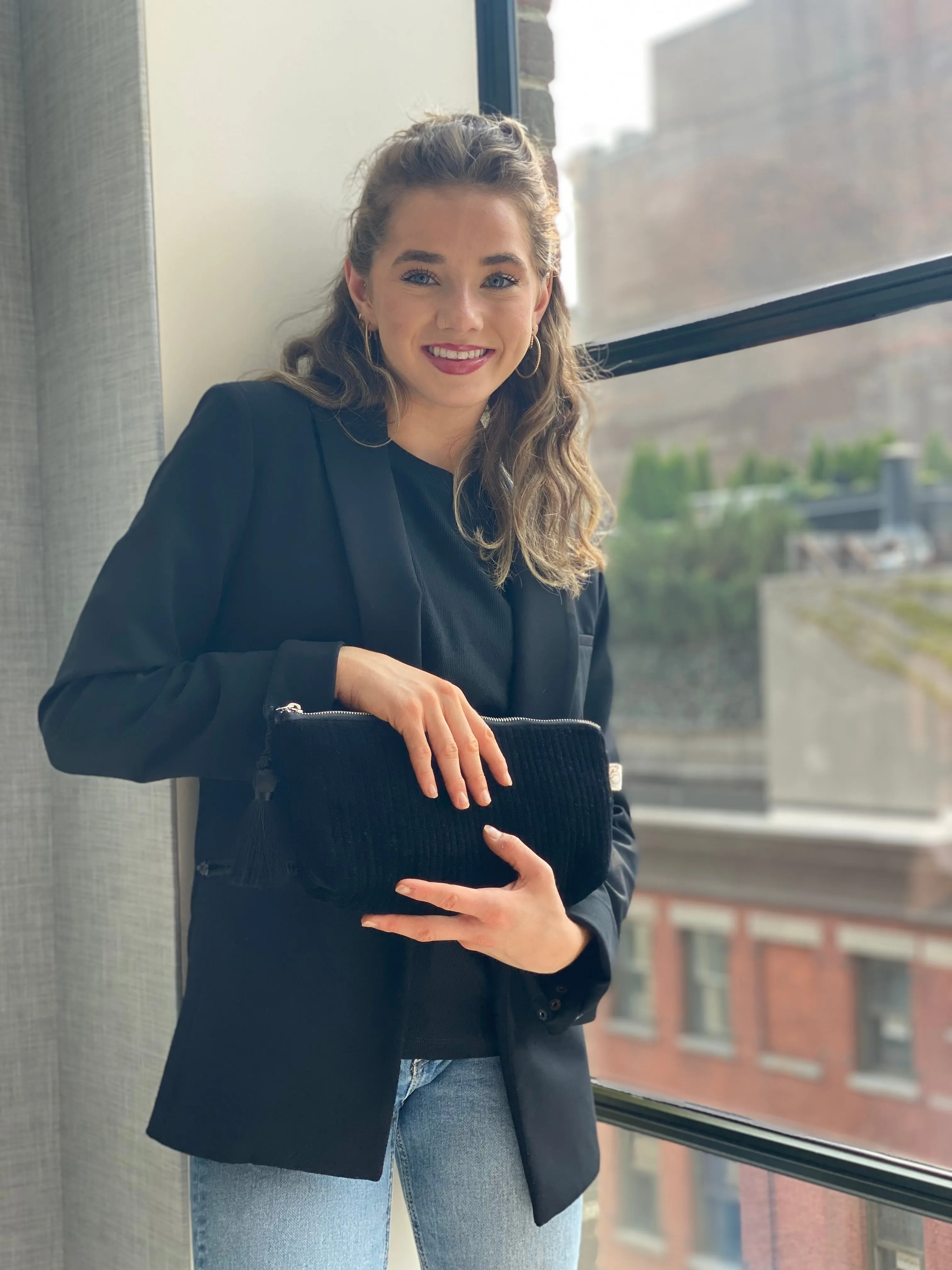 Quilted Velvet Hold Me Clutch - Black sold by Quilted Koala product image thumbnail 3