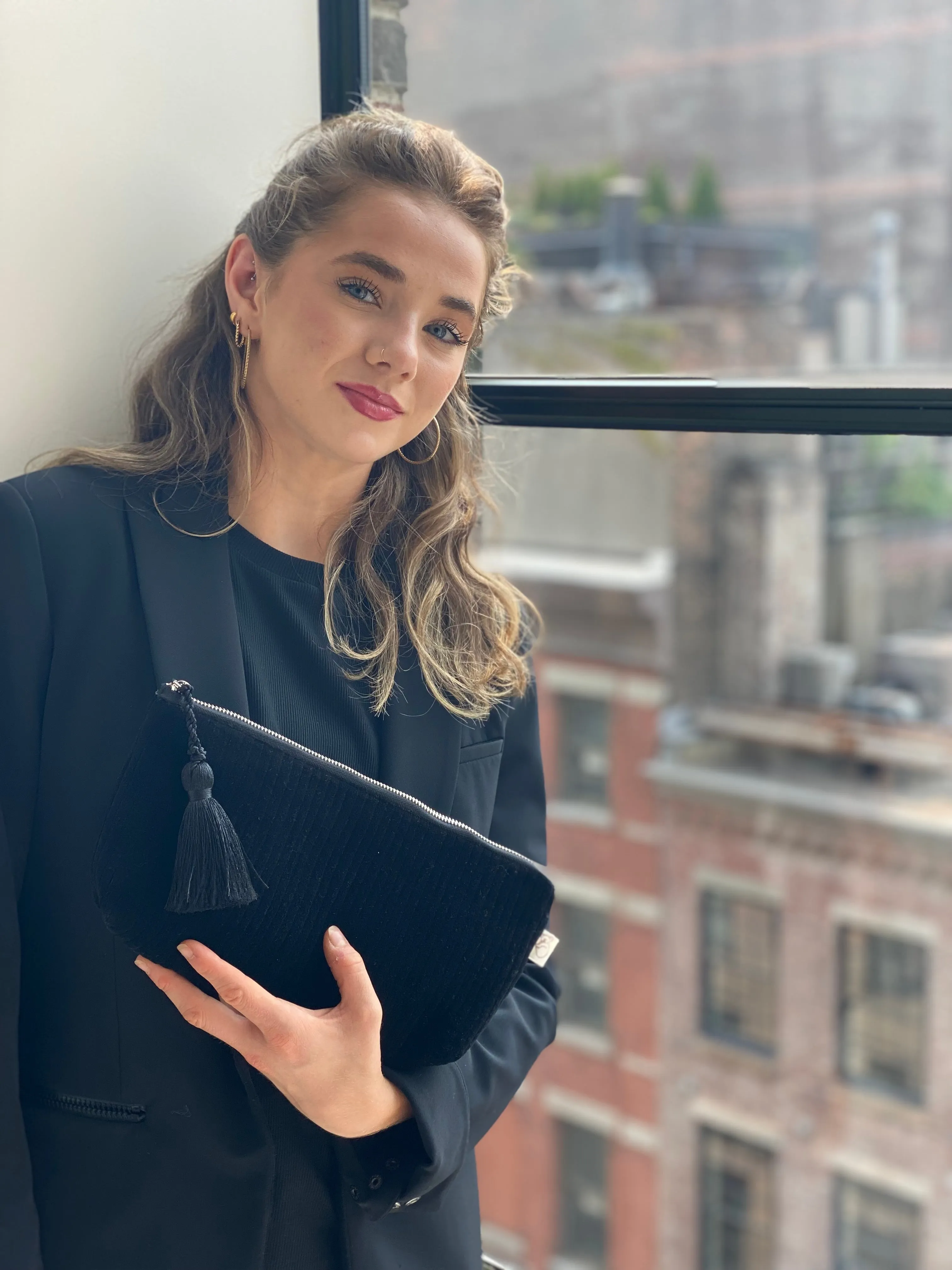 Quilted Velvet Hold Me Clutch - Black sold by Quilted Koala product image thumbnail 2