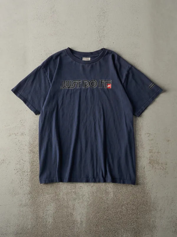 Vintage Y2K Navy Blue "Just Do It" Nike Tee (M) sold by Rebalance Vintage
