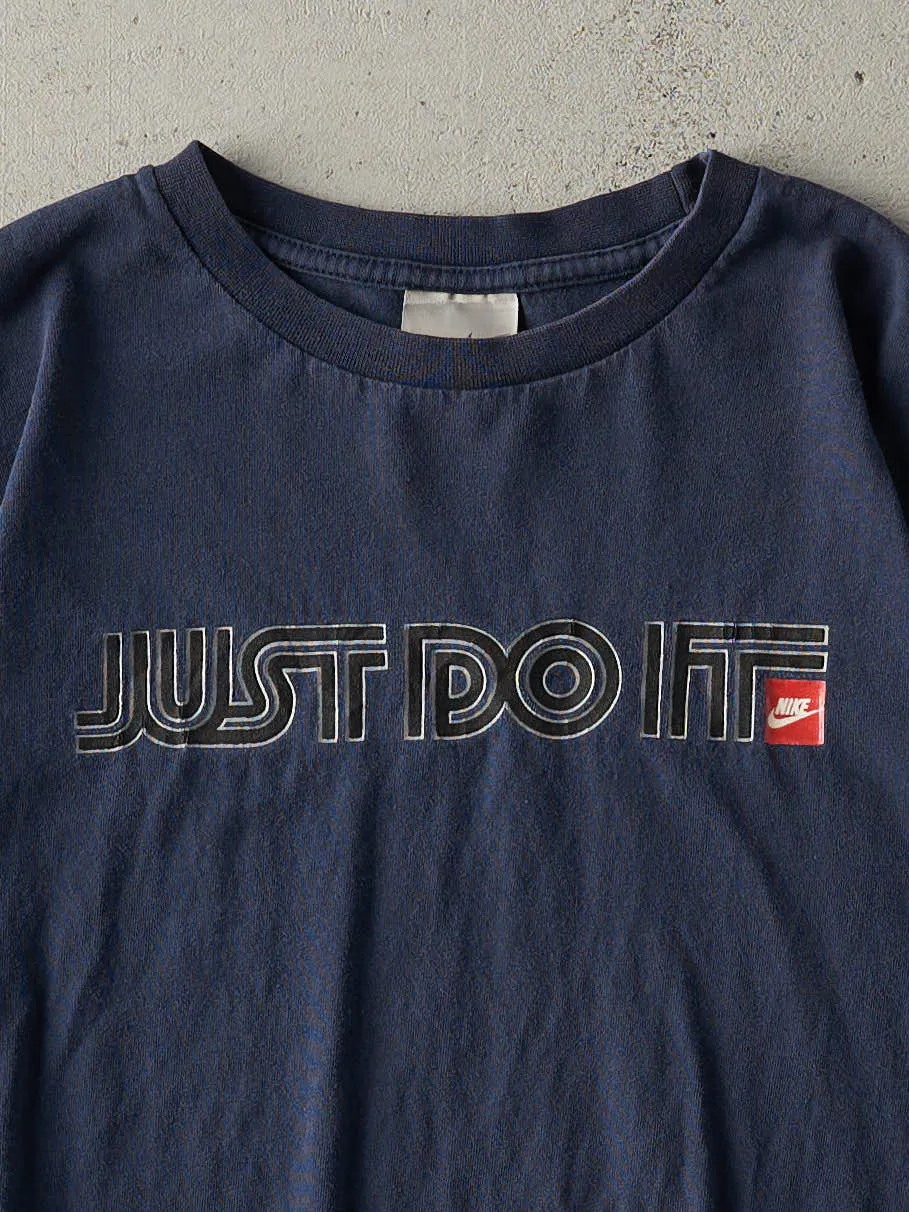 Vintage Y2K Navy Blue "Just Do It" Nike Tee (M) sold by Rebalance Vintage product image thumbnail 2