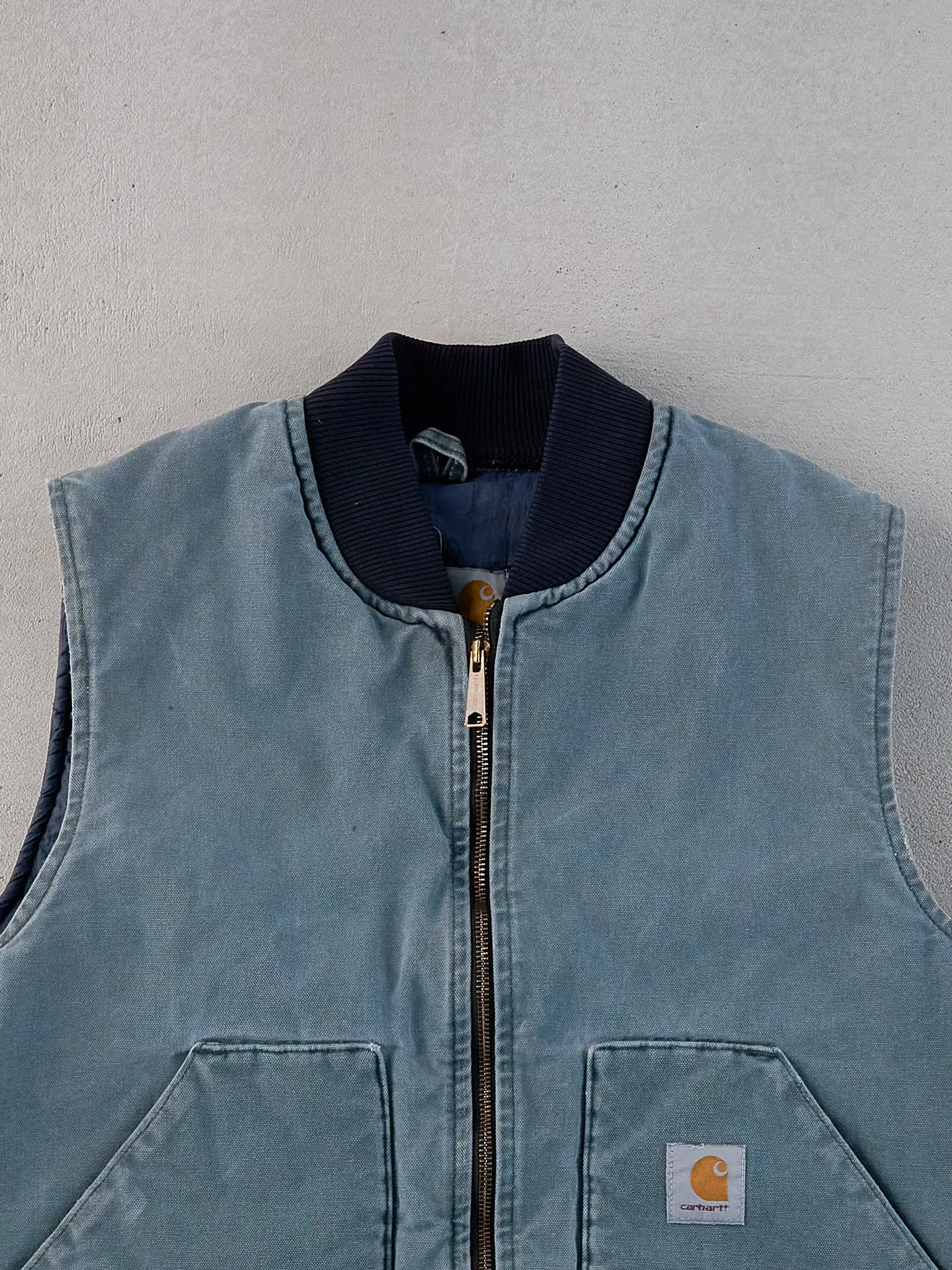 Vintage 90s Rare Light Blue Carhartt Workwear Vest (M) sold by Rebalance Vintage product image thumbnail 3