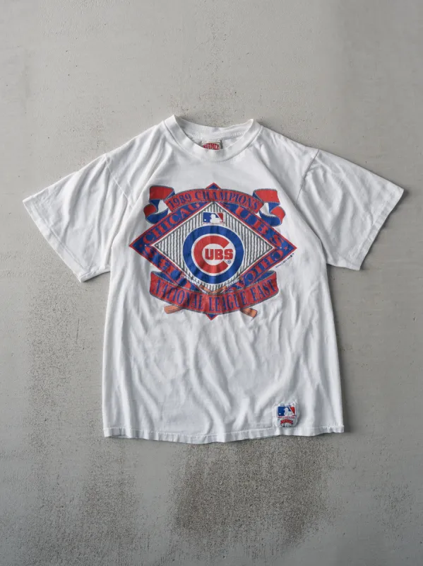 Vintage 89' White Chicago Cubs Champions Single Stitch Tee (S) sold by Rebalance Vintage