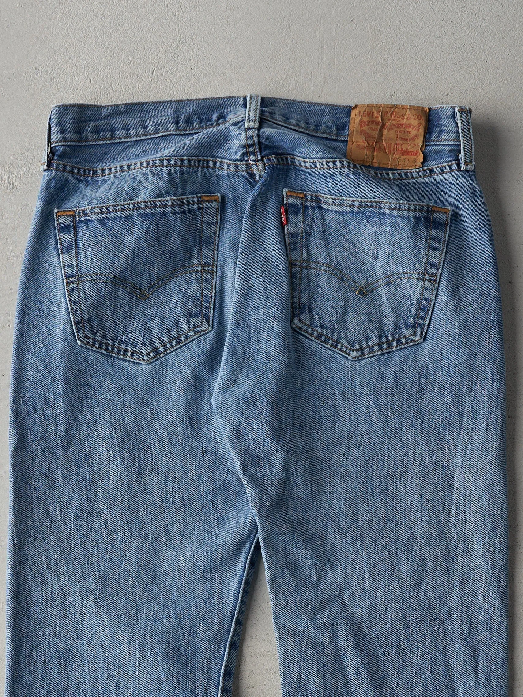 Vintage Y2K Light Wash Levi's 501 Jeans (33x28) sold by Rebalance Vintage product image thumbnail 4