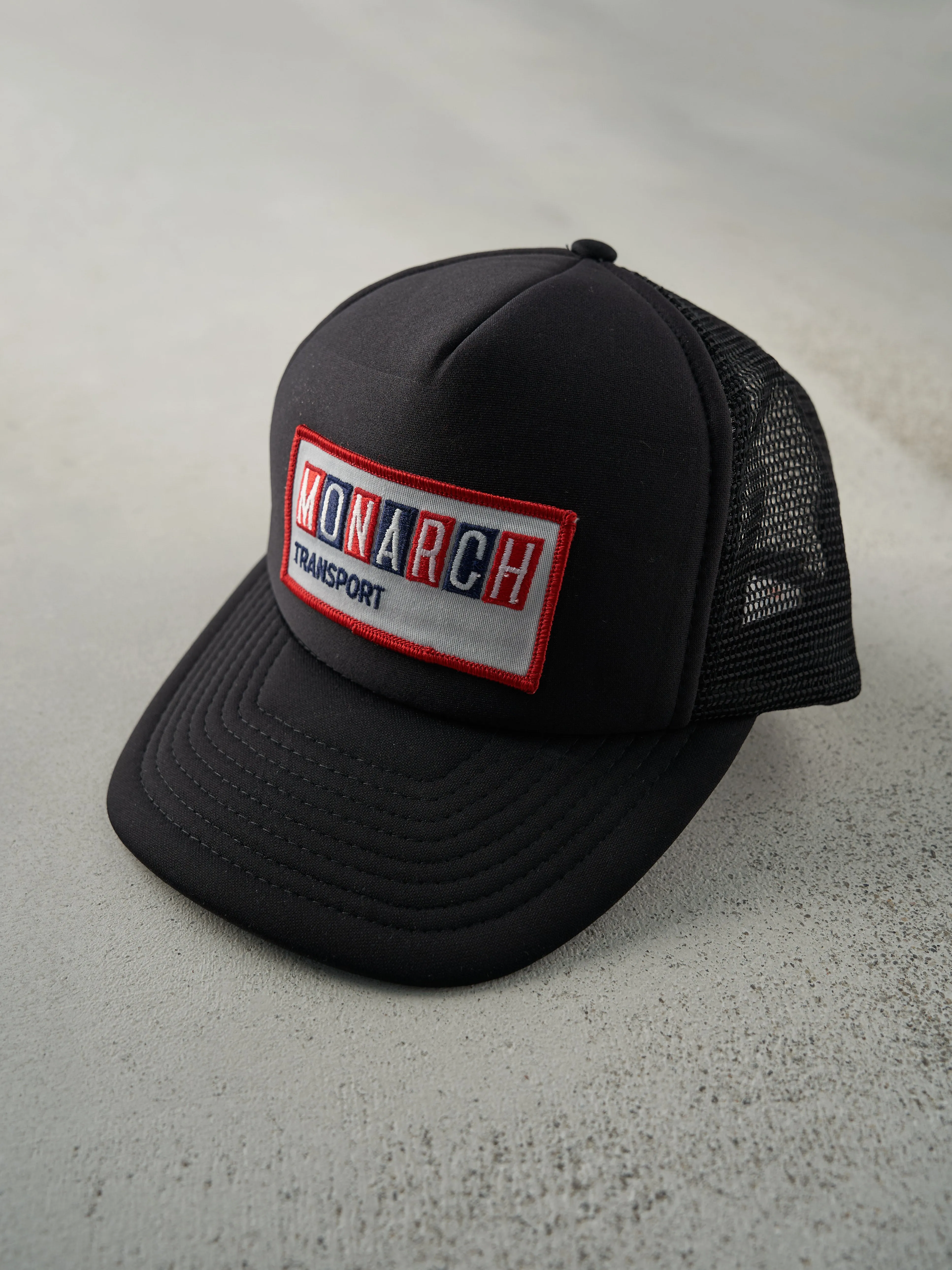 Vintage 90s Black Monarch Transport Foam Trucker Hat sold by Rebalance Vintage product image thumbnail 2