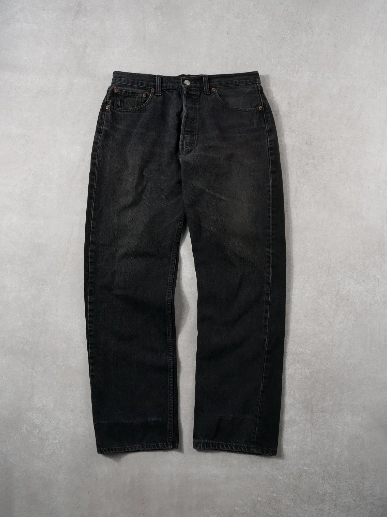 Vintage 90s Black Levi's 501 Denim Jeans (32x30) sold by Rebalance Vintage